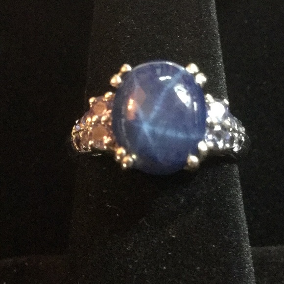 Gem & Mineral Show Jewelry - Genuine Blue Star Sapphire Ring !